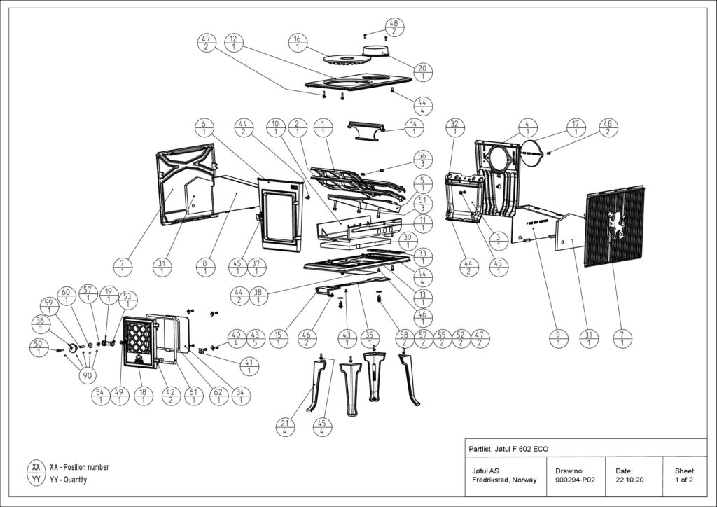 Jotul F 602 Achterplaat