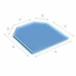 Vloerplaat Glas 6mm Zeskant 80x80cm
