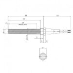 Keramische Gloeibougie Ø11,5mm, Lengte 86mm, 300 Watt (Bak 34)