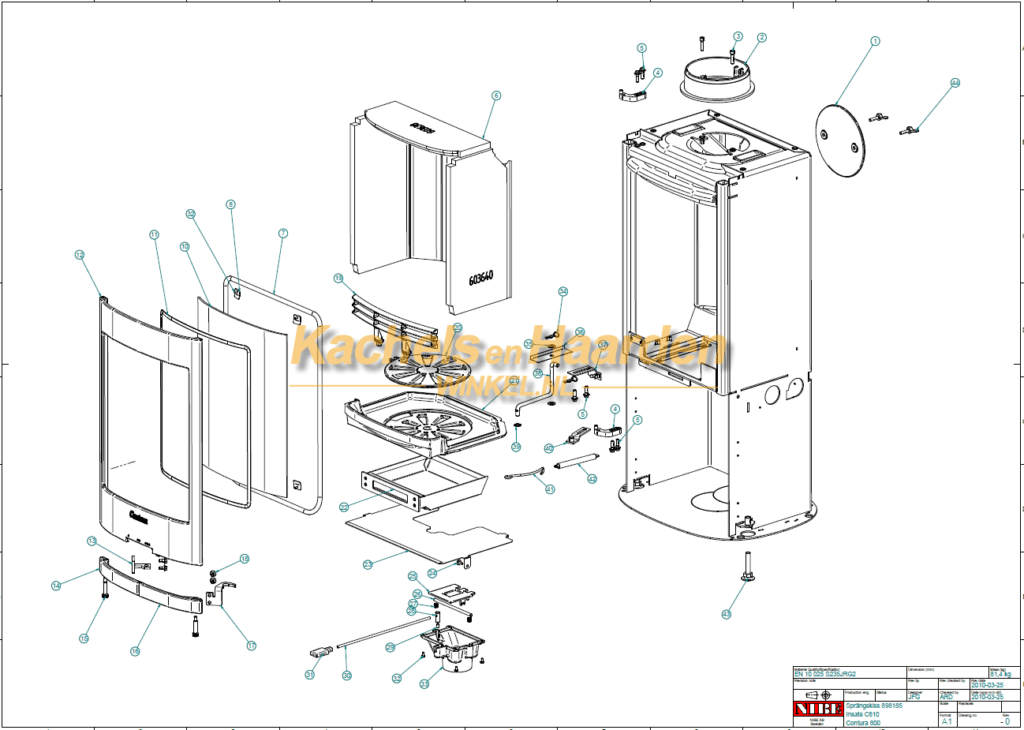 Contura C 800 Serie glas voor deur