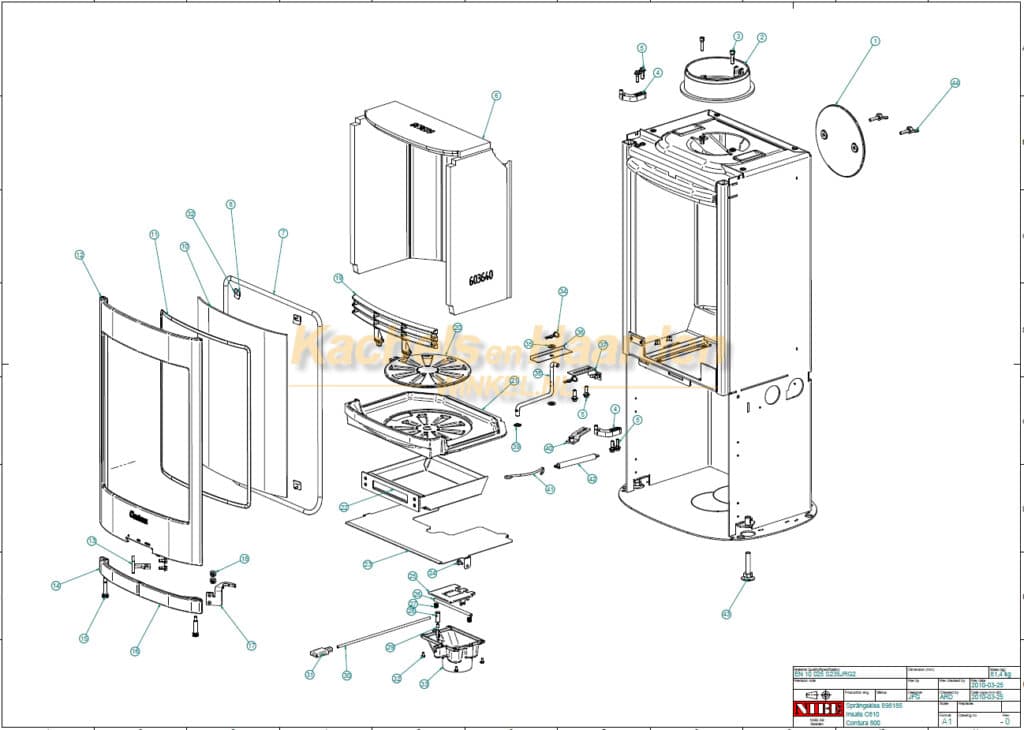 Contura C 800 Serie glas voor deur