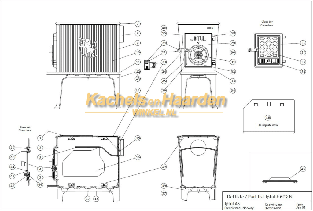 Jotul F 602 N Zijplaat
