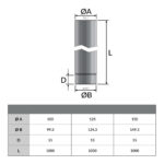 Enkelwandig pasbuis RVS 100 cm zwart