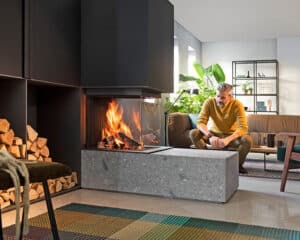 Kalfire W 53 driezijdige inbouw houtkachel