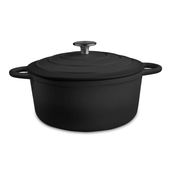 Round Casserole Satin Black Dia 21 cm