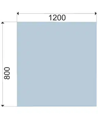 1200 x 800 mm glasplaat rechthoek