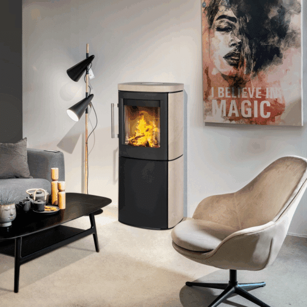 HWAM 4540c met Terrastone Clay bekleding