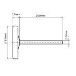 Oventhermometer 0–500 °C – Ø 63 mm | Meetpen 100 mm